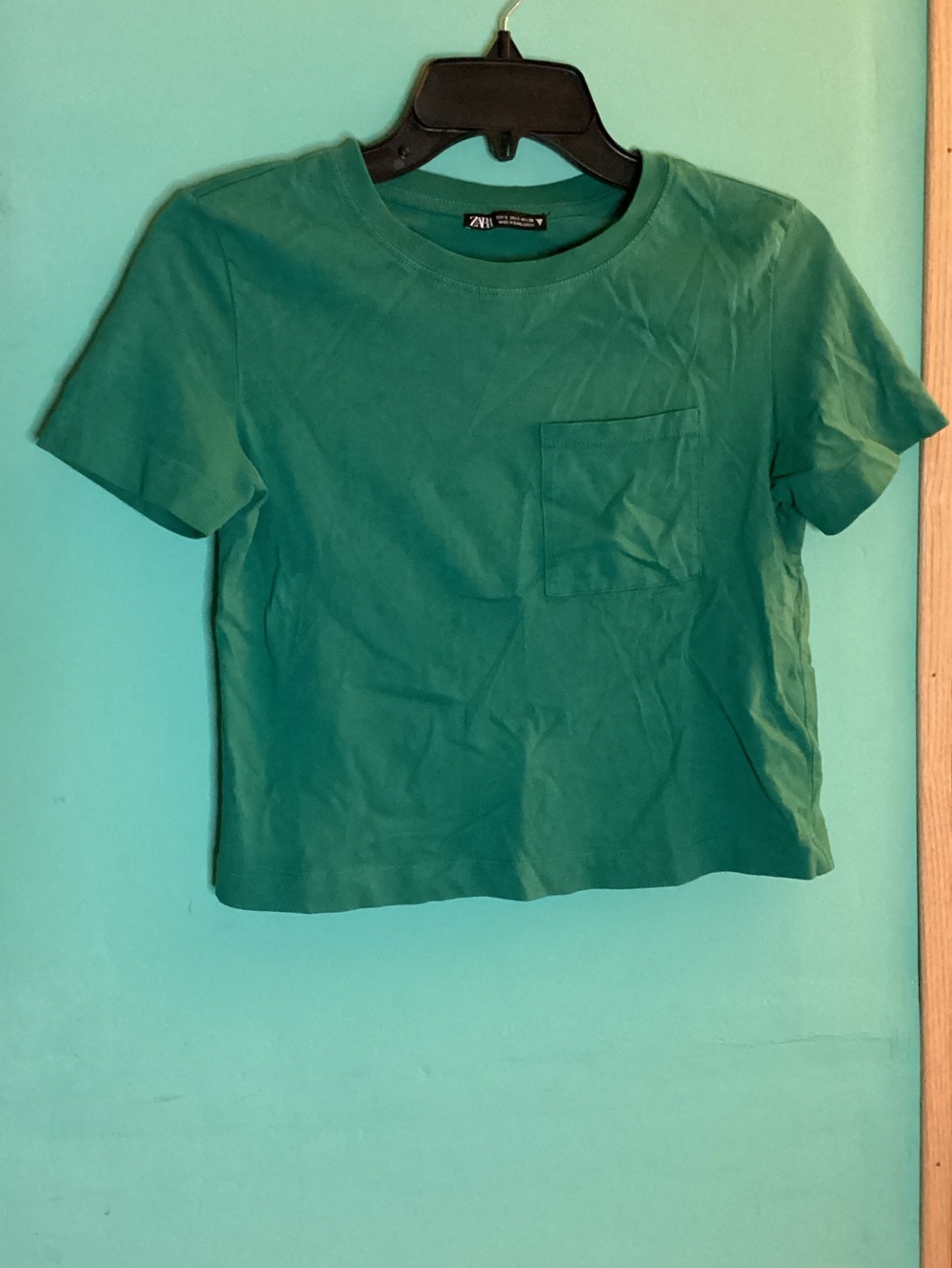Zara Cropped Pocket Tee Size Small EUC